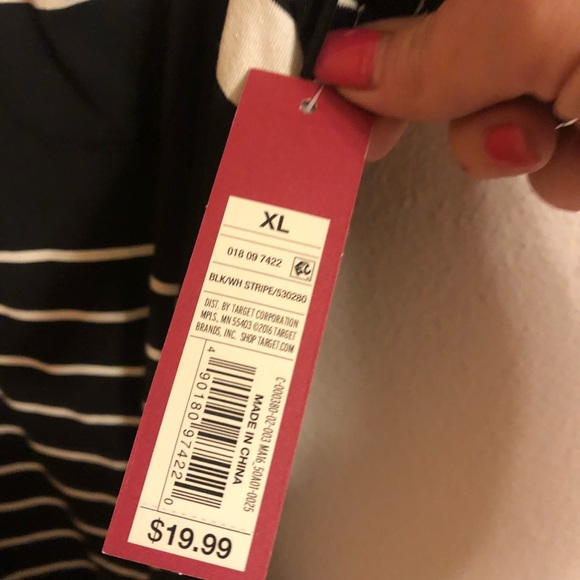 Merona NWT Striped T Shirt Dress, XL - Picture 6 of 6